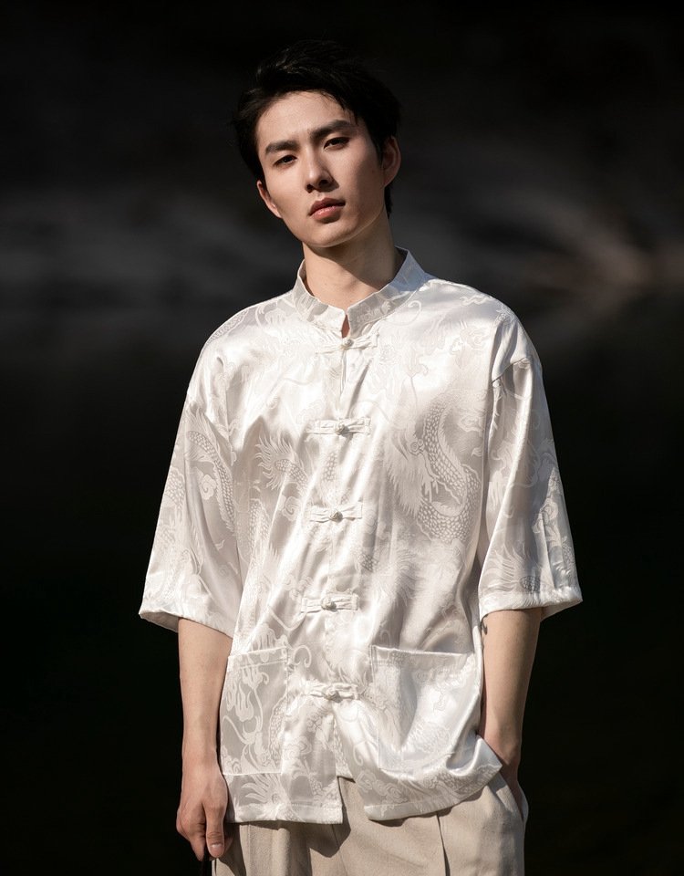 Stylish Chinese-Style Printed Shirt