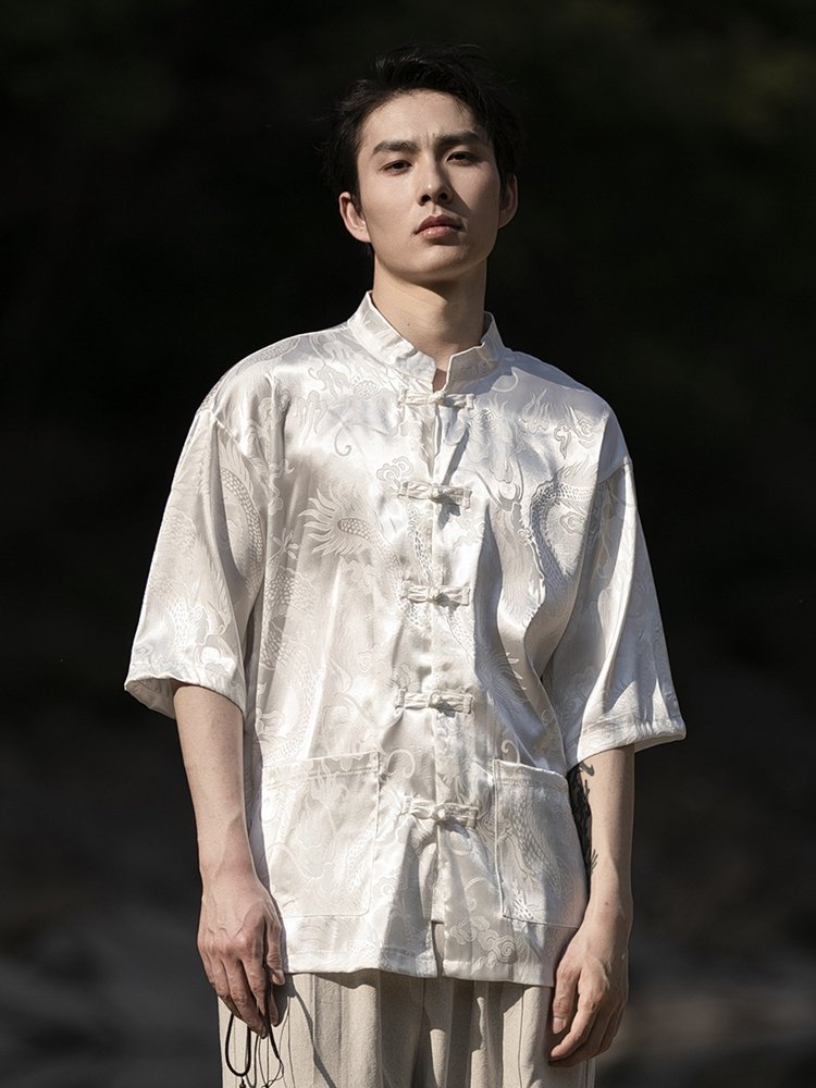Stylish Chinese-Style Printed Shirt