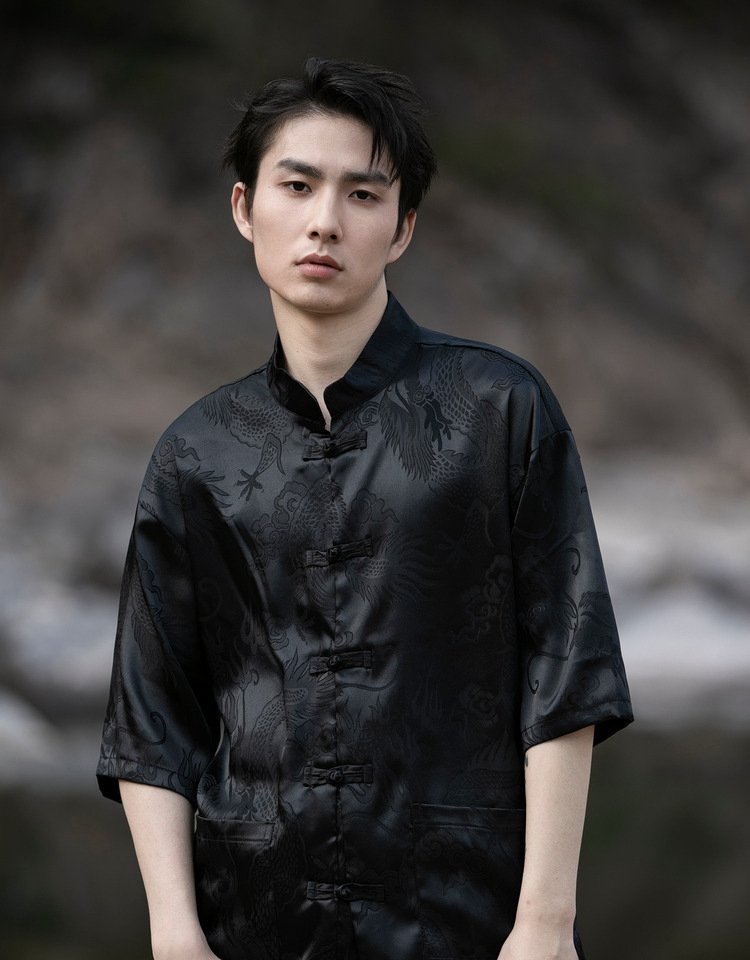 Stylish Chinese-Style Printed Shirt