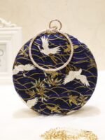 Retro Round Handbag Embroidery Wedding Party Bags - Image 3