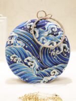 Retro Round Handbag Embroidery Wedding Party Bags