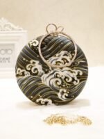 Retro Round Handbag Embroidery Wedding Party Bags - Image 4