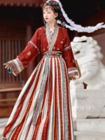 Chinese Traditional Clothing Red Hanfu Winter Dress - Image 3