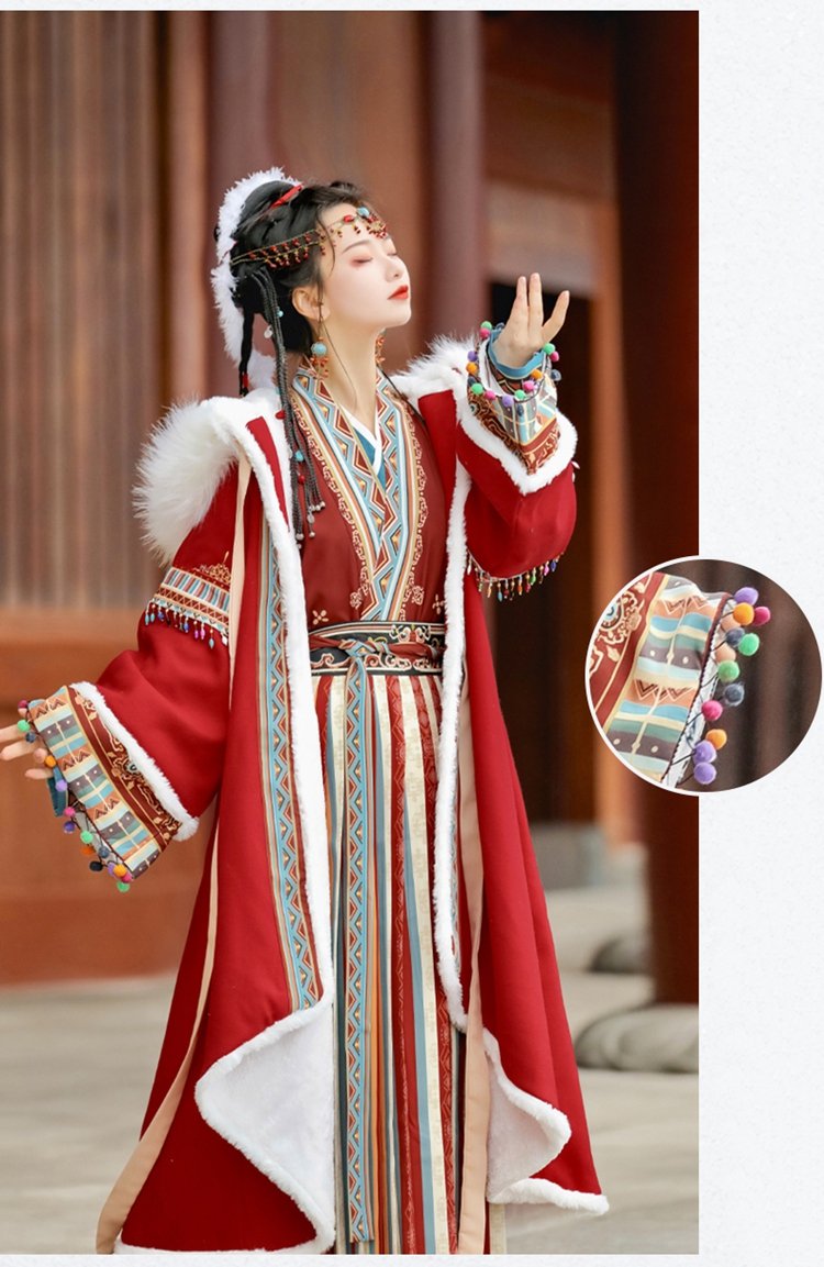 Chinese Traditional Clothing Red Hanfu Winter