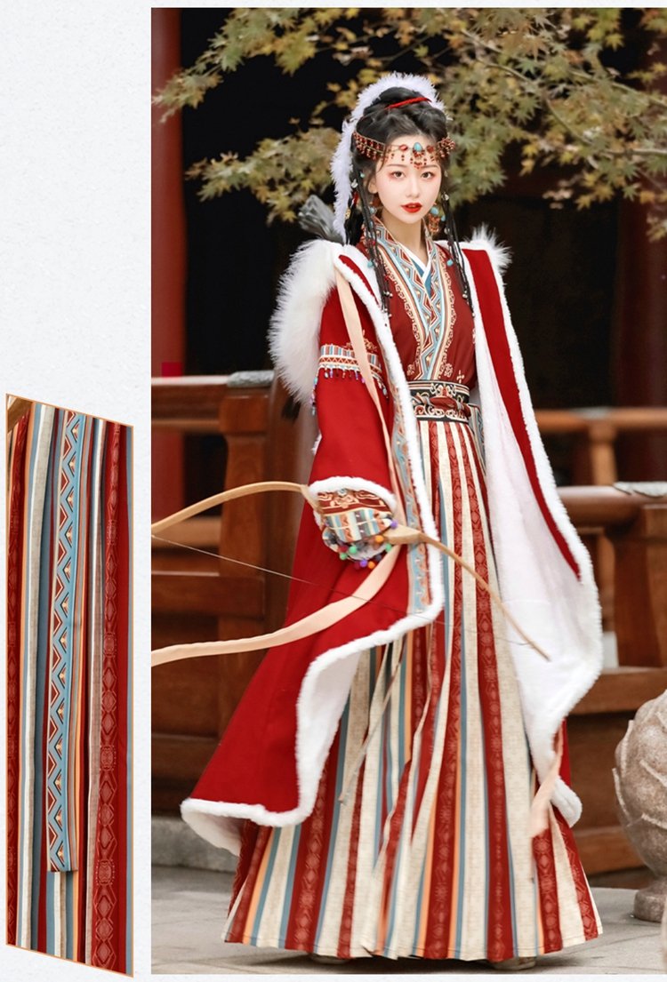 Chinese Traditional Clothing Red Hanfu Winter