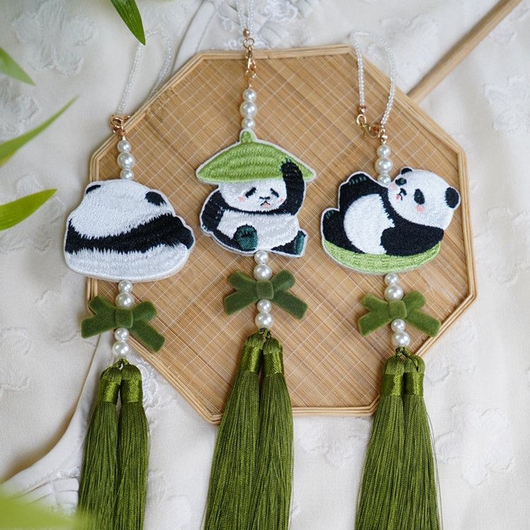 Chinese Waist Pendant Panda Embroidery Accessories
