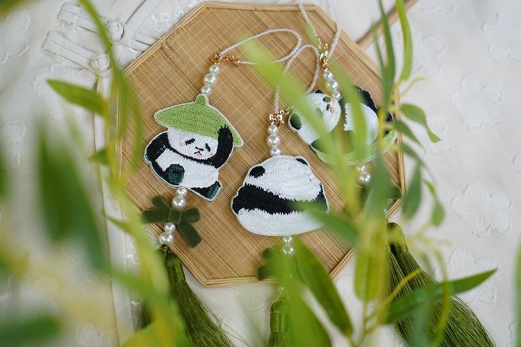 Chinese Waist Pendant Panda Embroidery Accessories