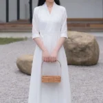 Zen Style White Long Dress Women Casual Chiffon Fairy Dresses