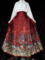 Dreamy Starry Sky Brocade Horse Face Skirt Chinese Skirt - Image 2