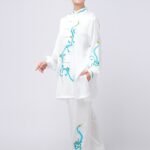 Elegant Tai Chi Uniform – Embroidered Acetate Kung Fu Performance Suit