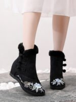 Embroidered Hanfu Boots | Warm Chinese Short Boots for Winter - Image 2