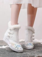 Embroidered Hanfu Boots | Warm Chinese Short Boots for Winter - Image 3