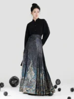 Embroidered Mamian Skirt for Women Ming Style Hanfu Skirt