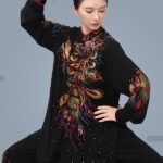 Embroidered Tai Chi Uniform Silk Linen Martial Arts Suit