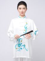Elegant Tai Chi Uniform – Embroidered Acetate Kung Fu Performance Suit - Image 2