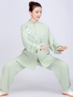 Embroidered Tai Chi Outfit for Women Cotton Linen Practice Set - Image 5
