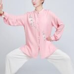 Embroidered Tai Chi Outfit for Women Cotton Linen Practice Set