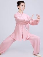 Embroidered Tai Chi Outfit for Women Cotton Linen Practice Set - Image 4