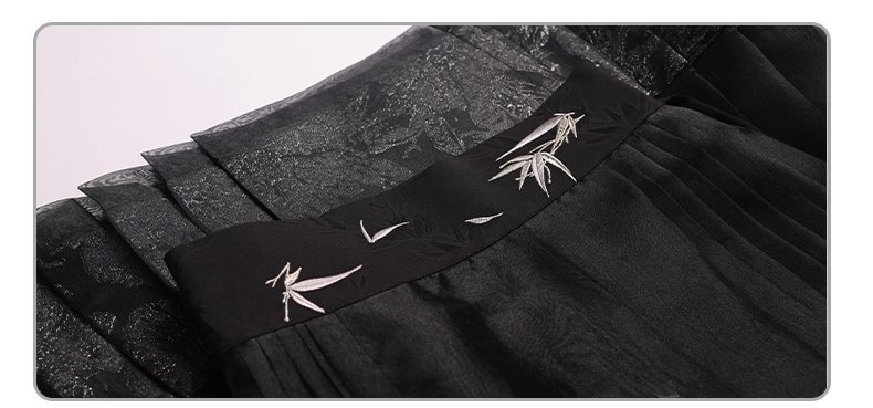 Embroidery Black Long Dress Chinese Modern Hanfu
