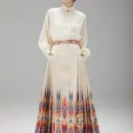 Ethnic Ikat Hanfu Skirt Multicolor Jacquard Mamian Skirt