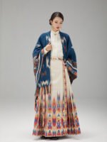 Ethnic Ikat Hanfu Skirt Multicolor Jacquard Mamian Skirt - Image 3