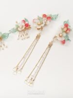 Fashion Hanfu Ancient Chinese Hairpin Lovely Peach Tassel Headdress