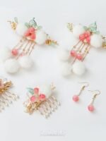 Fashion Hanfu Ancient Chinese Hairpin Lovely Peach Tassel Headdress - Image 2