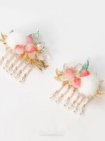 Fashion Hanfu Ancient Chinese Hairpin Lovely Peach Tassel Headdress - Image 4