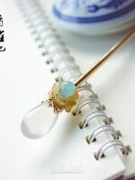 Fashion Hanfu Ancient Chinese Jade Hairpin Classical Agate Shell Flower Hairpin - Image 3