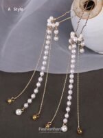 Asian Hair Sticks Pearl Tassel Hairpin Elegant Classic Jewelry Hair Clips