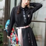 Chinese Clothing Black Modern Hanfu Dress
