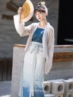 Fashion Hanfu Blue Modern Hanfu Dress Female