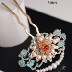 Handmade Hanfu Hair Accessories Lotus Mirror Hairpin Bridal Hair Pins
