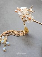 Fashion Hanfu Chinese Hair Accessories Hanfu Cheongsam Dish Hairpin With Tassels - Image 2