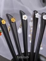 Fashion Hanfu Chinese Hair Accessories Chinese Hair Pins Wooden Sticks - Image 2