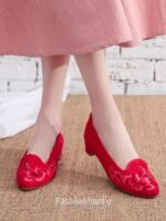 National Elegant Qipao Shoes Chinese Embroidered Shoes 3 Colors