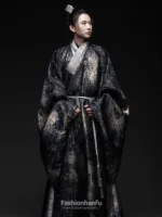 Fashion Hanfu Traditional Chinese Robe Black Daopao Female Male