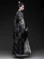Fashion Hanfu Traditional Chinese Robe Black Daopao Female Male - Image 2
