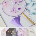 Chinese Round Fan Embroidery Hand Circular Fan Translucent Silk Round Fan