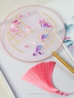 Chinese Round Fan Embroidery Hand Circular Fan Translucent Silk Round Fan - Image 4