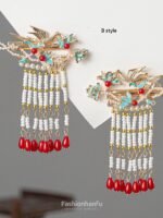 Fashion Hanfu Traditional Chinese Wedding Accessories Phoenix Hair Crown Hairpin - Image 3