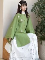 Fashion Hanfu Green Modern Hanfu Dress Autumn Winter - Image 2