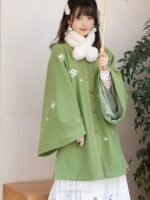 Fashion Hanfu Green Modern Hanfu Dress Autumn Winter - Image 3