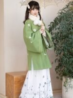 Fashion Hanfu Green Modern Hanfu Dress Autumn Winter - Image 4