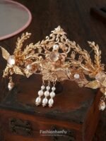 Antique Chinese Hair Accessories Hanfu Hair Crown Phoenix Hairpin With Tassel - Image 2