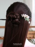 Classic Handmade Ebony Fresh Flowers Japanese Hair Pin - Image 2