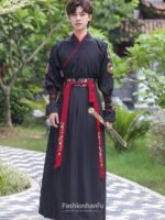 Fashion Hanfu | Chinese Ancient Traditional Black Hanfu Male - Image 2