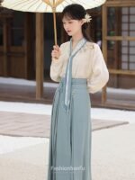 Fashion Hanfu Light Blue Modern Chinese Hanfu Dress