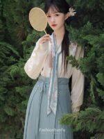 Fashion Hanfu Light Blue Modern Chinese Hanfu Dress - Image 2