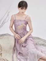 Fashion Hanfu Dress Modern Chinese Outfit Light Purple - Image 4